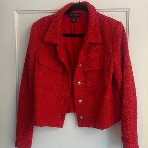 Rachel Zoe Textured Red Blazer